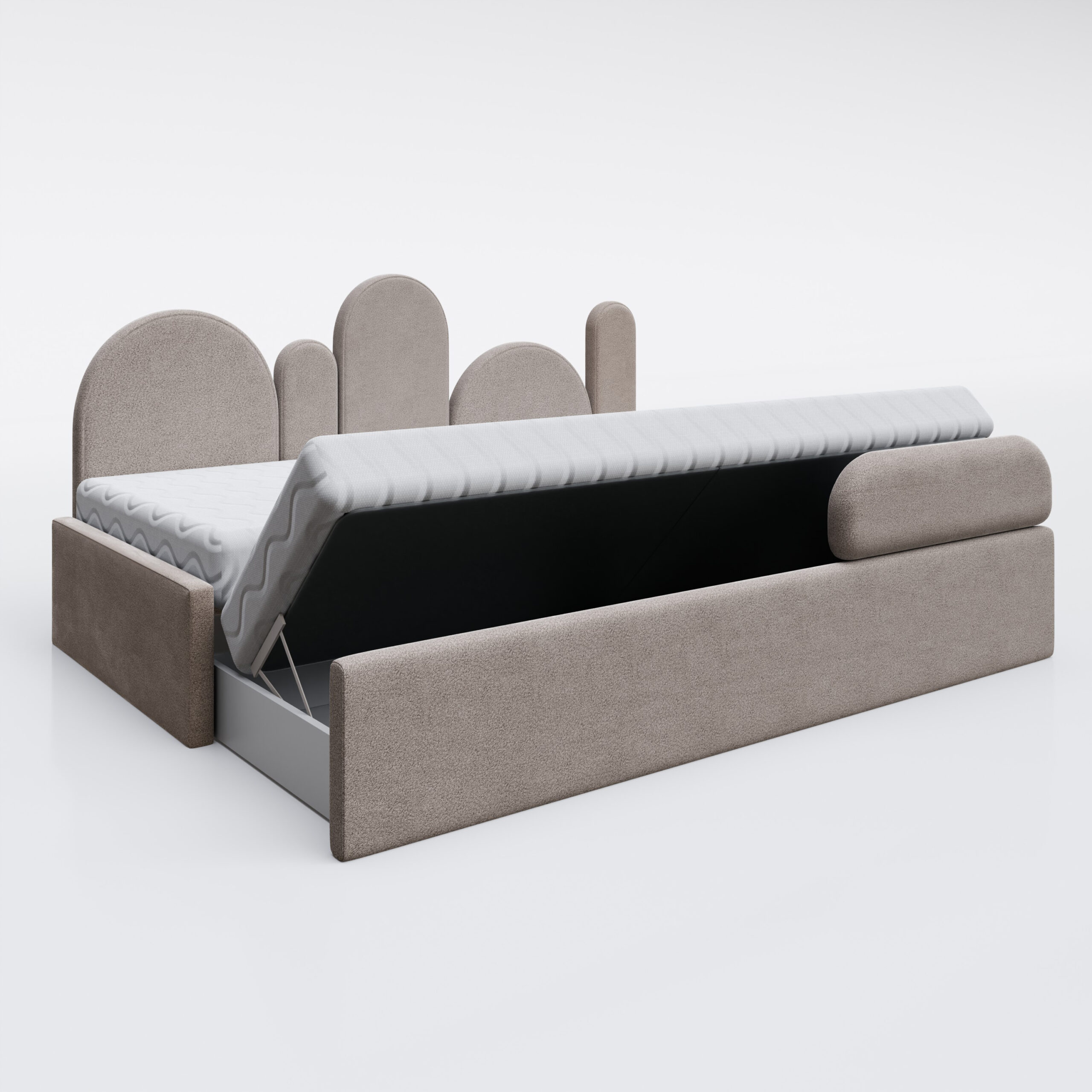 Łóżeczko Safi - wersja z szufladą oraz dodatkowym spaniem