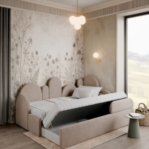 Łóżeczko Safi- wersja z szufladą oraz dodatkowym spaniem