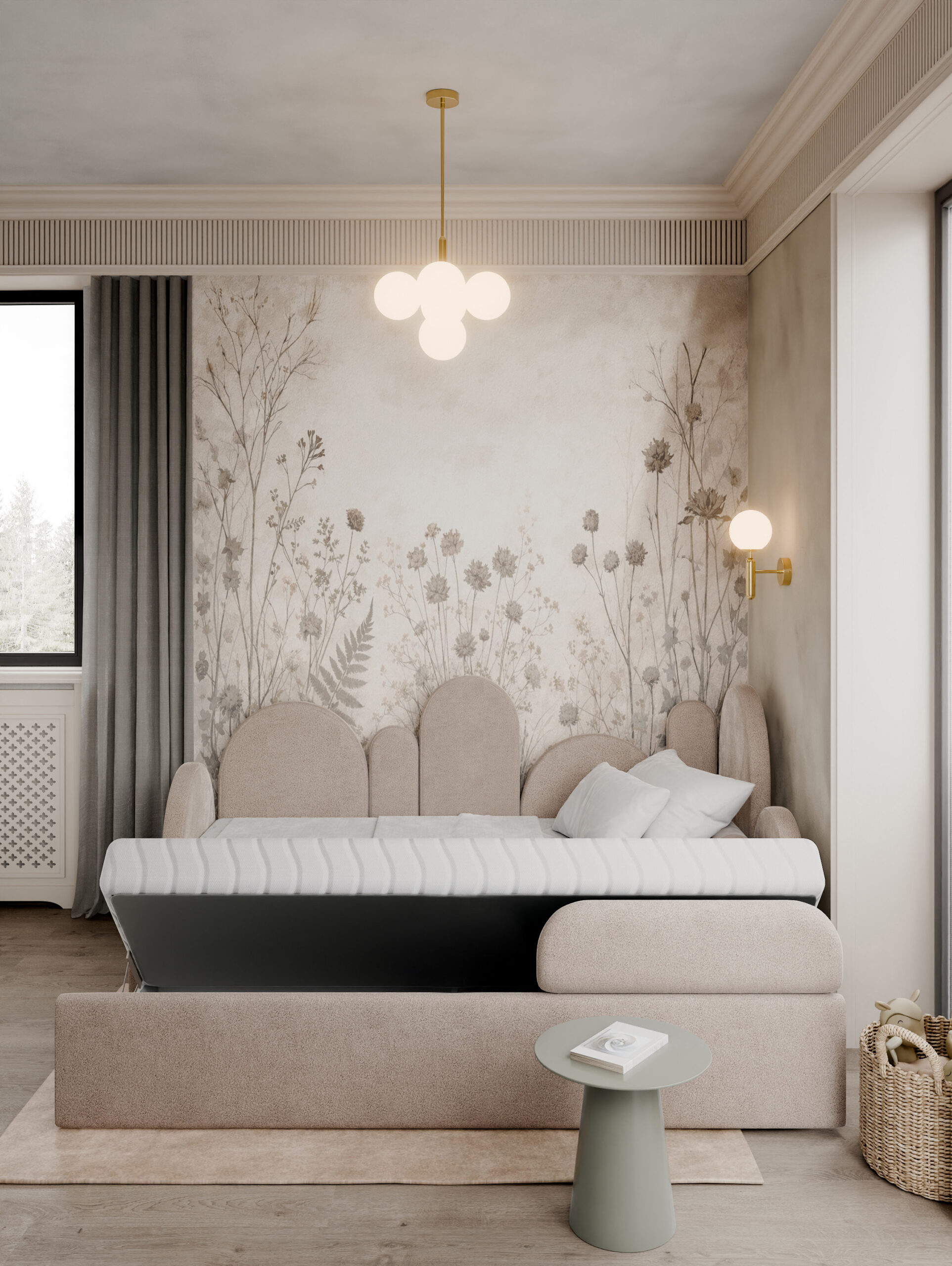 Łóżeczko Safi- wersja z szufladą oraz dodatkowym spaniem - obrazek 3