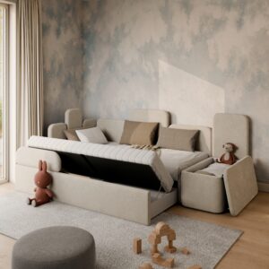 Łóżeczko dziecięce Tuli - wersja z szuflada oraz dodatkowym spaniem